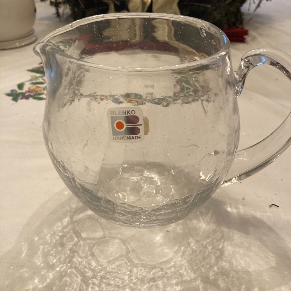 Blenko crackle glass pitcher -  03750L